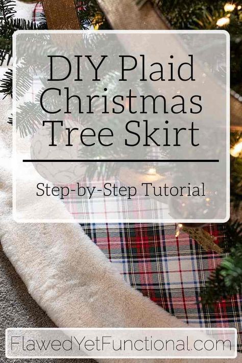 Diy Skirt Easy, Christmas Tree Skirt Pattern, Diy Plaid, Skirts Patterns, Diy Christmas Tree Skirt, Plaid Tree Skirt, Plaid Diy, Christmas Tree Skirts Patterns, Skirt Pattern Free