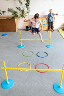 The obstacle course is the perfect way to race! You can rearrange the obstacles, or add in your own so it's different every time you play! #obstaclecourse #indoorplay #bolderkids Stuffy Sleepover, Indoor Kid Activities, Toddler Obstacle Course, Fitness For Kids, Home Made Gym, Outdoor Activities For Toddlers, Obstacle Course Races, Motor Skills Activities, Fine Motor Skills Activities