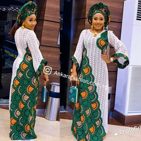 Latest A Line Ankara Gown, A Line Dress With Ankara, A Line Ankara Gown Styles, Elegant Lace Patchwork Dress For Dress-up, A Line Ankara Long Gown Styles, Lace Patchwork Gown For Party, Ankara And Lace Combination Styles Long Gown, Dry Lace And Ankara Combination Gown Styles, Ankara Mix With Lace Gown Style