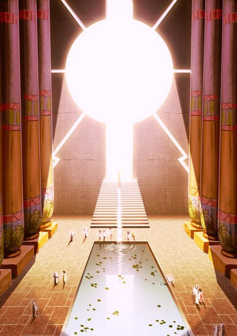 Sun Temple Fantasy Art, Temple Fantasy Art, Sun Kingdom, God Temple, Sun Temple, Temple Of Light, Temple Art, Throne Room, Sun God