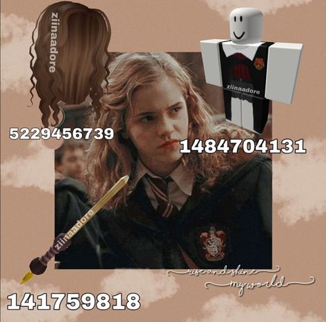 Harry Potter Berry Avenue Codes, Berry Avenue Codes Harry Potter, Harry Potter Roblox Codes, Roblox Harry Potter Outfit Codes, Hermione Wand, Roblox Id Codes For Clothes, Hermiones Wand, Gryffindor Uniform, Roblox Id Codes