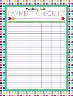 Bill Pay Checklist, Bill Payment Checklist, Bills Checklist, Bill Tracker Printable, Budget List, Organizational Printables, Budget Help, Financial Budget, Monthly Bill