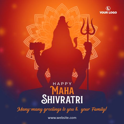 Maha Shivratri Social Media Post banner#pikbest#templates Mahashivratri Social Media Creative Post, Happy Maha Shivratri, Maha Shivratri, Banner Image, Shiva Family, Christmas Promotion, Har Mahadev, Family Wishes, Happy Good Morning Quotes