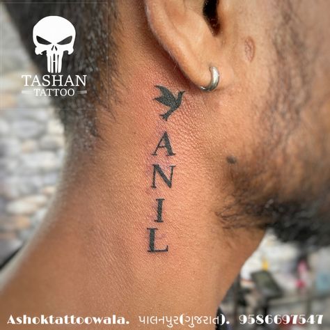 TashanTattoo
AshokTattooWala
S.20. Tirupati plaza
Opp. New bus stand
Near gd modi collage
Palanpur (gujrat)
9586697547
9687533310 Anil Name Tattoo, Name Tattoo Neck, Name Tattoo On Neck, Name Tattoos On Neck, Tattoo On Neck, Butterfly Tattoos Images, Tattoo Neck, Letter Tattoo, Butterfly Tattoos