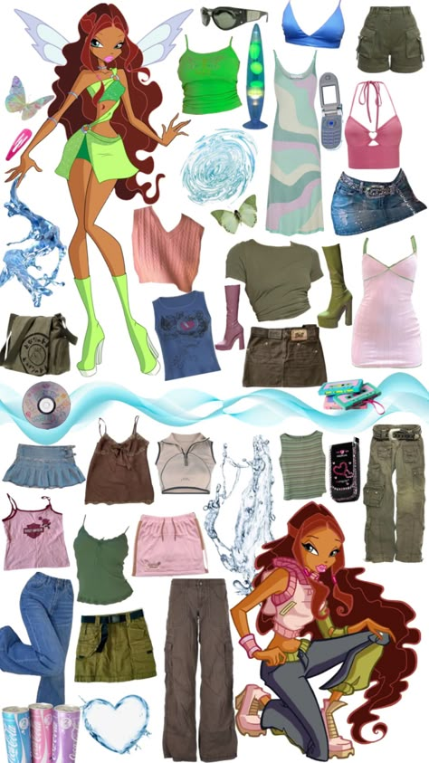 #winxclub #layla #aisha Aisha Winx Outfit Ideas, Layla Winx Club Costume, Winx Club Inspired Outfits Aisha, Winxcore Outfits, Winx Aisha Outfits, Aisha Winx Club Outfit, Layla Winx Club Aesthetic, Aisha Winx Club Aesthetic, Winx Inspired Outfit