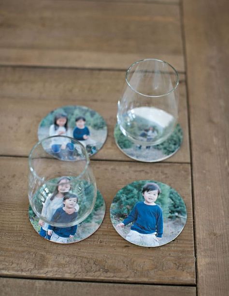 DIY PAPER PHOTO COASTERS Photo Coasters Diy, Picture Coasters, Hello Wonderful, Group Crafts, Photo Coasters, Paper Photo, Diy Coasters, Diy Picture, Paper Coaster