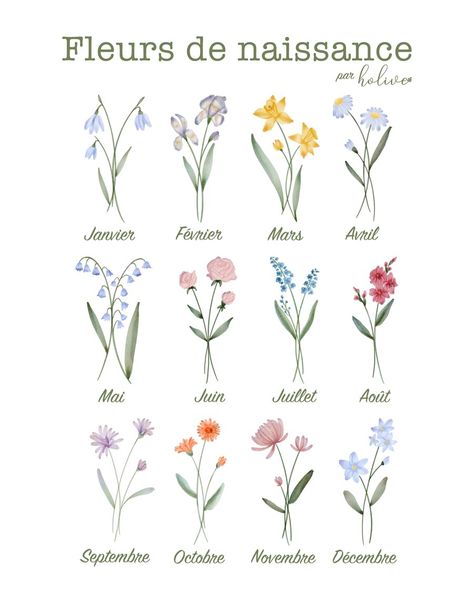 27 Tattoo, Flower Chart, Wildflower Tattoo, Birth Flower Tattoos, Delicate Tattoo, Dainty Tattoos, Sister Tattoos, Month Flowers, Elegant Tattoos