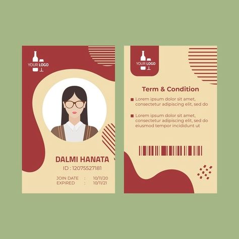 Id Ideas Design, Id Design Card, Cute Id Card Template, Id Card Ideas, Nametag Templates, Aesthetic Id Card Template, Name Tag Design Template, Id Card Design Template, Id Template