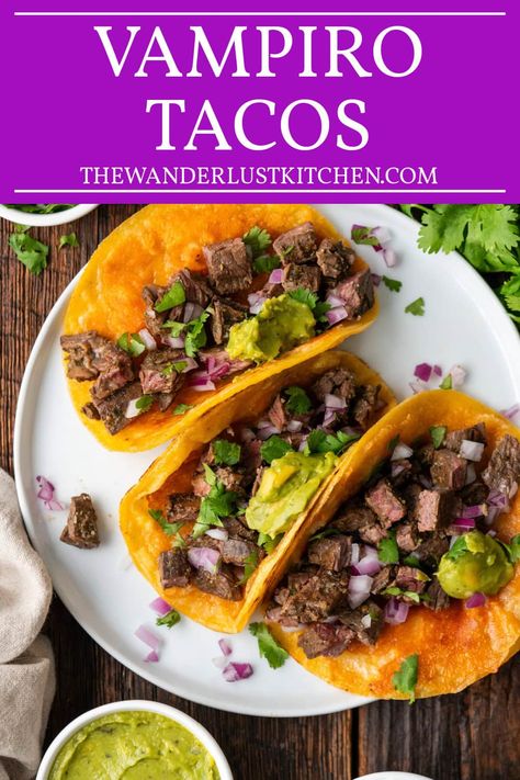 Vampire Tacos Recipe, Skirt Steak Tacos Recipes, Braised Beef Tacos Slow Cooker, Dutch Oven Taco Meat, Authentic Street Tacos Steak, Lentil Tacos, Hamburgers Grilled, Fresh Guacamole, Crispy Cheese