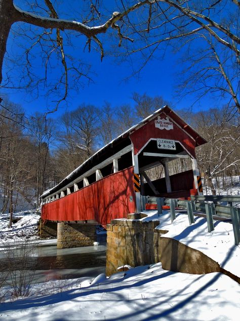 Lower Humbert Covered Bridge | 0131-205-15 Faidley Covered B… | Flickr Bridge Aesthetic, Pictures Of Bridges, Beautiful Bridges, American Barn, Winter Things, Grant Park, Bridge Building, Covered Bridge, Winter Painting