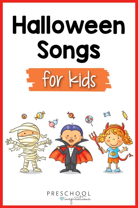 Halloween Circle Time Songs, Preschool Halloween Songs And Rhymes, Kindergarten Songs And Chants, Halloween Music And Movement Preschool, Pumpkin Songs For Toddlers, Halloween Songs Preschool, Halloween Circle Time Activities, Halloween Songs For Preschoolers, Halloween Circle Time