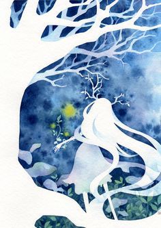 Negative Watercolor, Watercolor Negative Painting, Negative Space Art, Negative Painting, Space Watercolor, Acrylic Painting Inspiration, Watercolor Girl, Space Painting, Watercolour Inspiration