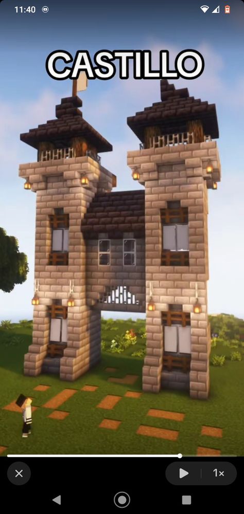 Minecraft Village Square Ideas, Minecraft Castle Door, Minecraft Castle Entrance, Castle Entrance, Minecraft Village, Castle Doors, Village Square, Minecraft Castle, Door Entrance