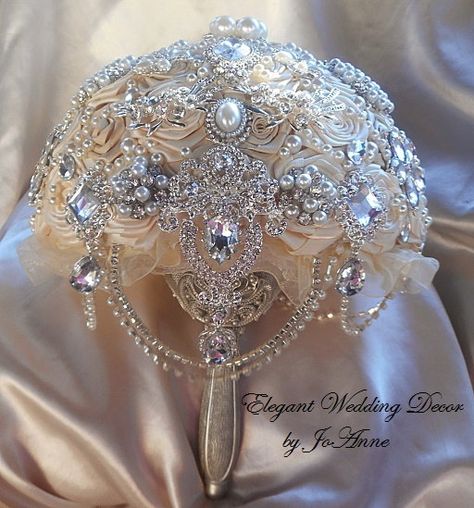 Expensive Wedding Bouquet, Sparkly Wedding Bouquet, Bling Wedding Bouquet, Luxury Wedding Bouquet, Quince Bouquet, Crystal Wedding Bouquet, Quinceanera Bouquet, Ivory Bouquet, Jeweled Bouquet