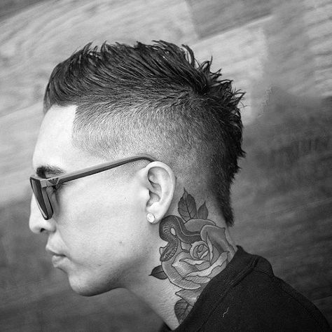 Short Length Faux Hawk Fade For Guys Hawk Fade Haircut, Fohawk Haircut Fade, Faux Hawk Men, Short Faux Hawk, Fohawk Haircut, Short Mohawk, Mohawk Hairstyles Men, Faux Hawk Hairstyles