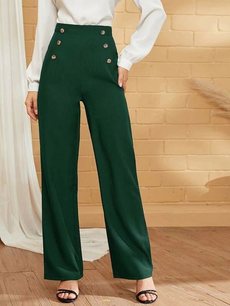 Business Casual Pants Women, Office Wear Women, Fashion Bottoms, Wear Green, Ankle Length Pants, Tailored Pants, Type Of Pants, Up Girl, Bottom Clothes