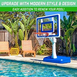 Have a pool, but need activities for in the pool? This is exactly what you are in need of. Entertaining for hours! #Ad Pool Party Games, Pool Basketball, Ball Pump, Pool Games, Modern Style Design, Summer Pool Party, Water Weight, Steel Rims, Basketball Game