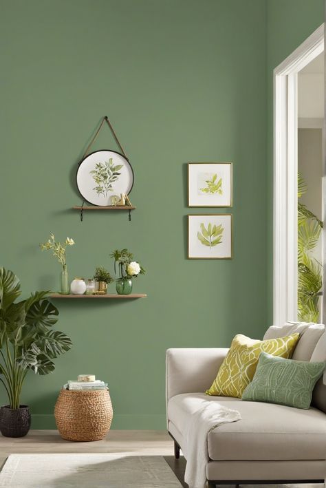 Behr, Green Paint, Vibrant Home, Refresh Gallery Green Behr Paint, Green Colour Interior, Behr Pesto Green, Light Green Wall Paint Colors, Garden Vista Behr Paint, Colour Combo For Bedroom, Thai Basil Behr Paint, Cozy Green Paint Colors, Green Accent Wall Paint Colors