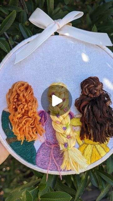 EmilyEvansEmbroidery on Instagram: "Time to do some princess hair !  #hoopart #embroideryart #disneyland #disneyworld #princess #embroiderywork #embroiderydesign #handsewn #craftsposure #needlework #needlepointersofinstagram #embroiderylove #embroidery #dmcembroidery #etsygifts #handmadewithjoann #tangled #brave #merida #beautyandthebeast" Disney Princess Embroidery, Princess Embroidery, Brave Merida, Princess Hair, Princess Hairstyles, Instagram Time, Toothpick, Hoop Art, Hair A