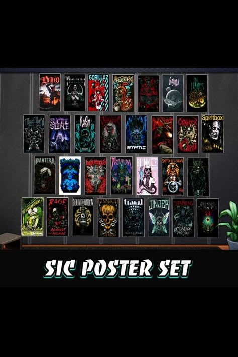 Metal Band Posters, Sims4 Clothes, Best Sims, Sims 4 Houses, Ts4 Cc, The Sims4, Band Posters, Sims Mods, Sims 4 Cc