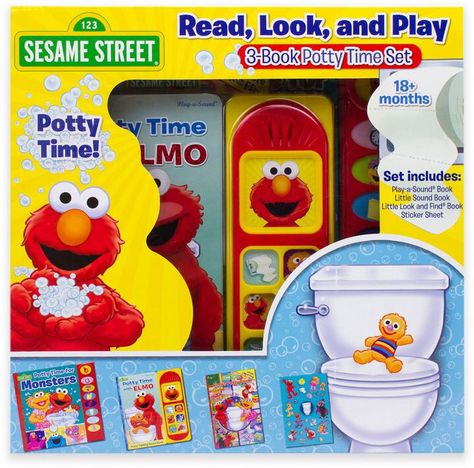 Sesame Street® Read, Look and Play Elmo Potty Book 3-Piece Box Set Elmo Potty, Elmo Doll, Potty Training Fun, Potty Training Books, Elmo Sesame Street, Potty Time, Daniel Tiger, Dvds Movies, Potty Training Tips