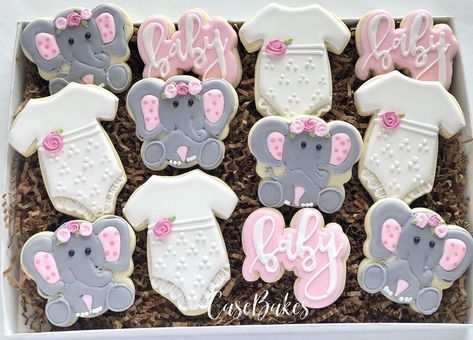 107 Likes, 4 Comments - Casey Cardona (@case_bakes) on Instagram: “Elephant baby shower 🐘 Elephant cutter by @semisweetmike . . . . . #CaseBakes #clearlaketx…” Pink Elephant Baby Shower Theme, Spring Baby Shower Themes, Pink Elephant Baby Shower, Elephant Cookies, Cookie Sets, Elephant Baby Shower Theme, Spring Baby Shower, Elephant Baby Showers, Baby Shower Girl