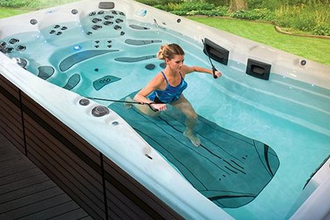 Swim Spas and Exercise Pools in Ohio | LeisureTime Warehouse Swim Spa Landscaping, Outdoor Swim Spa, Spa Landscaping, Exercise Pool, Spa Supplies, Hot Tub Swim Spa, Spa Jacuzzi, Swim Spas, Pool Contractors