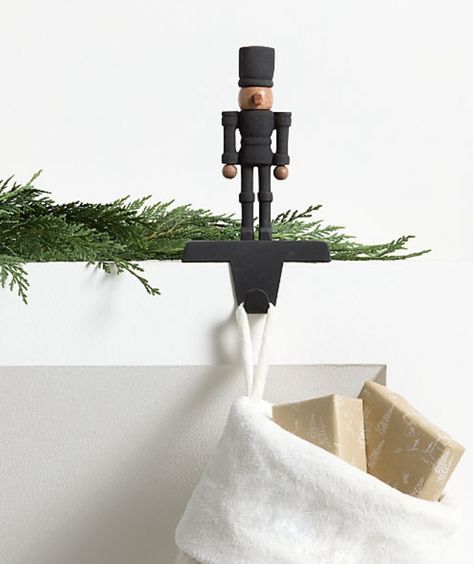 Nutcracker Stocking, Diy Stocking Holder, Nutcracker Decorations, Stocking Holders For Mantle, Wood Nutcracker, Wood Reindeer, Stocking Hooks, Diy Stockings, Wood Centerpieces