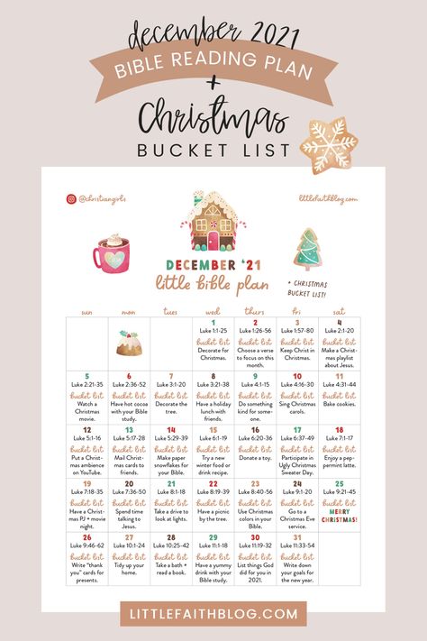 December Bible Reading Plan, Christmas Bible Study, Holiday Reading List, Creative Food Photography, Christmas Devotional, Excited For Christmas, Christmas Bible Verses, Christmas Bucket List, Christ Centered Christmas