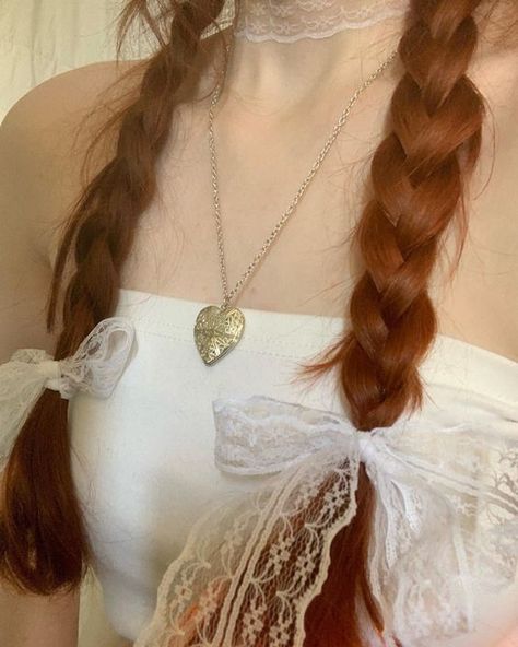 A Heart, Red Hair, Ginger, A Woman, White Dress, Red, Hair, White