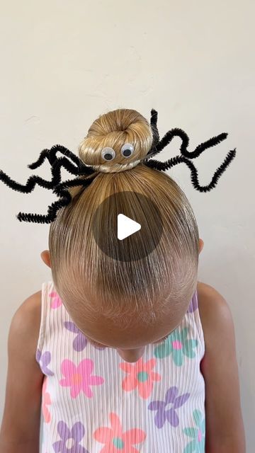 HAIRY STYLES FOR KIDS on Instagram: "✨SPIDER BUN✨

Want to be festive but don’t have a ton of time, this style is perfect for that! Super simple, quick and lots of fun! Tag if you try🕷️

#kidshairstyles #toddlerhairstyles #babyhairstyles #littlegirlhairstyles #littlegirlhairideas #hairideas #kidshair #kidshairideas #toddlerhairideas #hairystyles #kidshairproducts #toddlerhairproducts #littlegirlhair #toddlerhair #viralhair #instagramhair #spiderhair #spiderhairstyle #halloweenhair #halloweenhairstyles #halloweenhairbows #festivehair #festivehairstyle #easyhalloweenhair #messybun #easybun #easybuntutorial" Spider Crazy Hair Day, Spider Bun Hair, Spider Hair Bun, Easy Bun Tutorial, Spider Hair, Styles For Kids, Halloween Hair Bows, Easy Bun, Crazy Hair Day At School