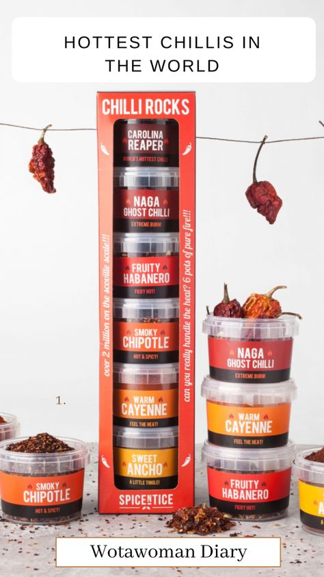 Take a look at the hottest chillis in the world gift set from SpiceNTice #spicentice #chillis #spices #cooking #homecooking #fakeaways #slimmingworld #weightwatchers #tasty #tastyfood Spice Packaging Design Ideas, Spice Branding, Spices Packaging Design, Spice Business, Spice Gift Box, Spice Packaging, Sauce Packaging, Spice Gift Set, Gift Set Packaging