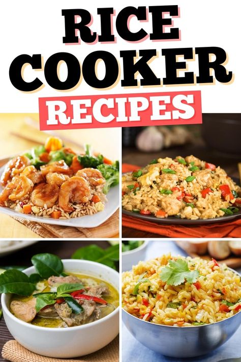 If you want a quick and delicious meal, look no further than these rice cooker recipes. From rice variations to soup to mac and cheese, the rice cooker does it all! Recipes For Rice Cooker And Steamer, 6 Cup Rice Cooker Recipes, Aroma Rice And Grain Cooker Recipes, Tomato Rice In Rice Cooker, Rice Cooker Dinner Recipes, Gluten Free Rice Cooker Recipes, Rice Maker Recipes Meals, Rice Cooker Mac And Cheese, Rice Robot Recipes