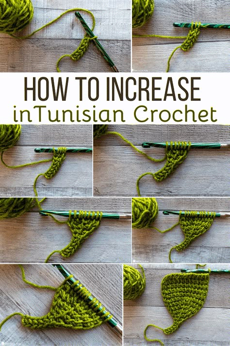 This guide to increasing in Tunisian Crochet has all of the information you'll ever need. Learn how with this written AND video tutorial! Tunisian Crochet Amigurumi, Tunisian Crochet Motifs, Tunisian Crochet Increase, How To Tunisian Crochet, Tunsinian Crochet, Tunisian Crochet Cardigan, Tunisian Crochet Patterns Free, Tunisian Crochet In The Round, Tunisian Crochet Projects