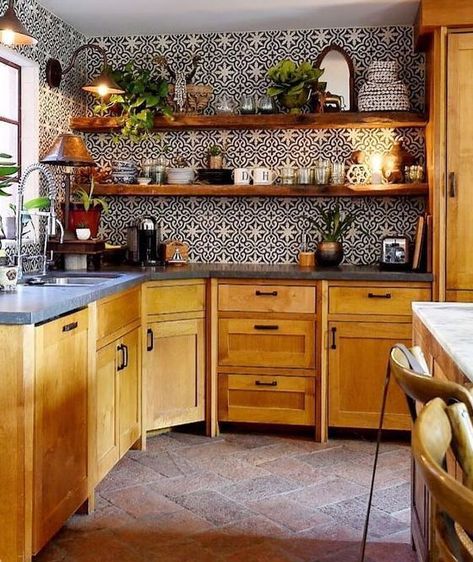 DIY home decor hacks! #bohemian #Moroccan #mosaic #tiles #home #greenery Boho Style Kitchen, Home Decor Hacks, Boho Kitchen, Counter Top, Mobile Home, Design Case, Kitchen Styling, Dream Kitchen, 인테리어 디자인