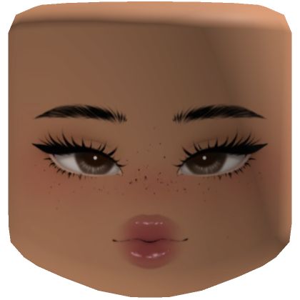 Roblox Roblox Avatars Face, Makeup Roblox Faces, Roblox Cute Face, Roblox Makeup Faces, Roblox Girl Face, Cute Roblox Faces, Roblox Makeup, Avatar Makeup, Strawberry Makeup