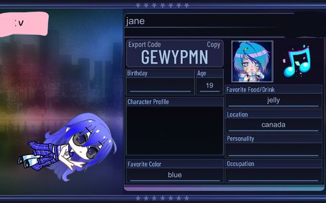 Character Profile, Gacha Club, Favorite Color, Favorite Recipes, Coding, Drinks