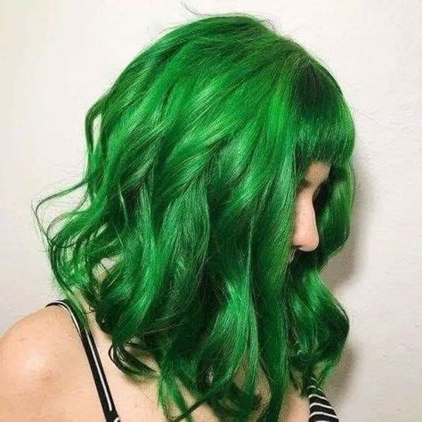 Colored Hair Ideas, Neon Green Hair, Dark Green Hair, Green Hair Dye, Wild Hair Color, Colorful Hairstyles, Hair Colour Inspo, Hair Colorful, Cute Hair Colors