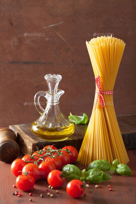 raw pasta olive oil tomatoes. italian cuisine in rustic kitchen by duskbabe. raw pasta olive oil tomatoes. italian cuisine in rustic kitchen #Affiliate #oil, #tomatoes, #olive, #raw Pasta Olive Oil, Raw Pasta, Ingredients Photography, Raw Photography, Olive Oil Pasta, Italian Dinner Party, Coffee Latte Art, Food Art Photography, Food Photography Inspiration