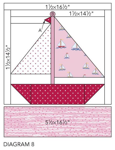 Nautical Baby Quilt Sailboat Quilt, Nautical Baby Quilt, Boat Quilt, Drunkards Path Quilt, Susan Branch, Nautical Quilt, Pink Prints, Beach Quilt, Baby Quilt Patterns