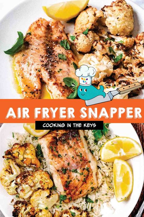 Air Fryer Red Snapper, Air Fryer Snapper, Snapper Filet Recipes, Yellowtail Snapper Recipe, Easy Fish Dinner Recipes, Yellowtail Recipe, Easy Fish Dinner, Healthy Fish Dinners, Easy Fish Dinners