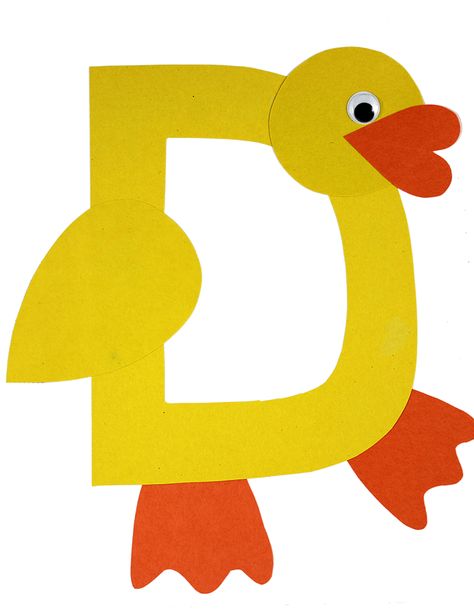 The Alphabet Book - Duck Complete Letter D Art For Toddlers, Letters Craft, Alphabet Animal Crafts, D Crafts Preschool, D Is For Craft, D Is For, D Is For Duck, Alphabet Books For Preschool To Make, Animal Alphabet Crafts Free Printables