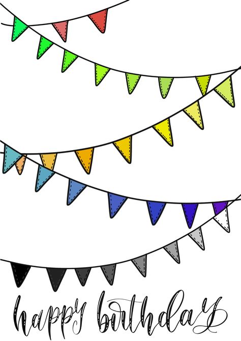 Birthday banners! @bluebookletters Banner Doodle, Happy Birthday Drawings, Cute Banner, Birthday Doodle, Banner Drawing, Birthday Pics, Birthday Card Drawing, Birthday Garland, Cute Banners