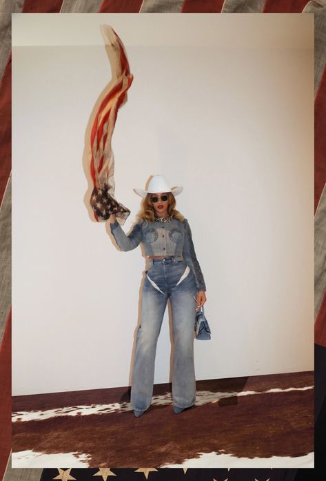 Beyonce Denim Outfit, Rodeo Princess Outfit, Beyonce Cowgirl Outfits, Beyoncé Cowboy Carter, American Outfits Women, Cowboy Carter Tour Outfits, Cowboy Carter Aesthetic, Beyonce Cowboy Carter, Cowgirl Concert Outfits