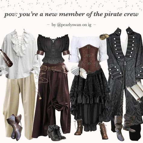 Pirate Aesthetic Outfit, Piratecore Fashion, Aesthetic Corset, Fairycore Top, Pirate Aesthetic, Pirate Crew, Costume Viking, Ren Faire Outfits, Pirate Costumes