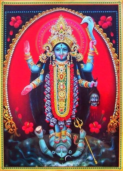 Maa Kali Photo, Kali Tattoo, Maa Kali Images, Hindu Cosmos, Goddess Kali Images, Kali Hindu, Indian Goddess Kali, Durga Kali, Arte Yoga