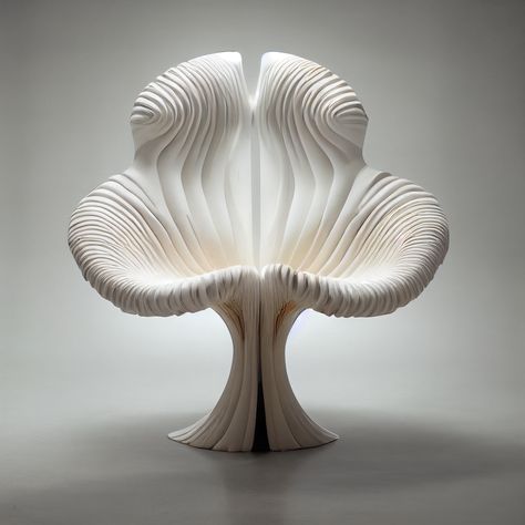 Biomimicry Chair Design, Organic Design Furniture, Mushroom Product Design, Organic Chair Design, Organic Design Product, Mushroom Interior Design, Interior Design Visual Presentation, Mushroom Furniture, Furniture Inspired By Nature