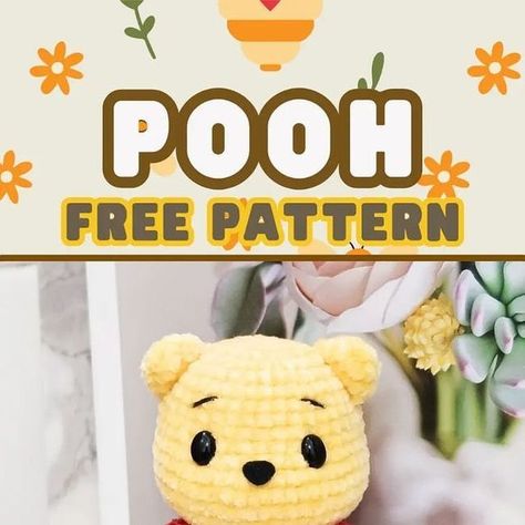 Winnie The Pooh Crochet Patterns Free, Crochet Plushie Free Pattern, Winnie The Pooh Amigurumi, Pooh Crochet, Disney Plushies, Plushies Crochet, Instagram Pattern, Crochet Plushies, Crochet Eyes