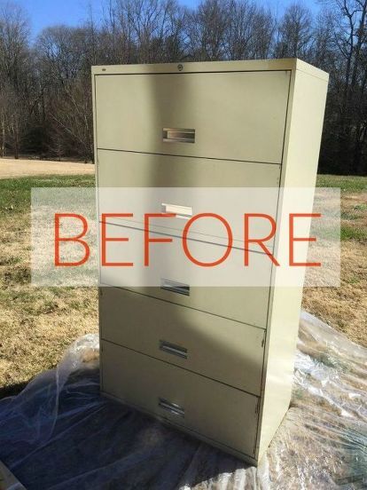 Don't Overlook Filing Cabinets Until You See These Stunning Ideas | Hometalk Filing Cabinet Repurpose, File Cabinet Redo, Dresser Top Organization Ideas, Filing Cabinet Organization, Diy File Cabinet, File Cabinet Makeover, Glam Office, Redo Cabinets, Office File Cabinets