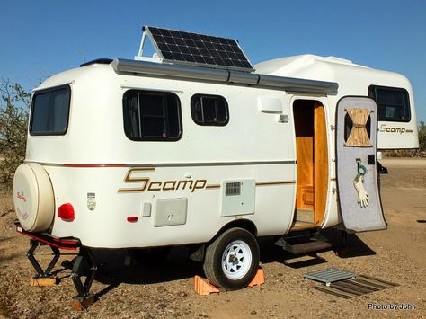 Just Finding Our Way: Scamp 19 Casita Camper, Scamp Camper, Casita Trailer, Camper Van Shower, Travel Trailer Floor Plans, Scamp Trailer, Overland Build, Travel Trailer Organization, Small Camper Trailers